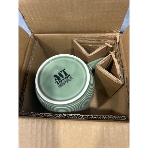 Extra Large 32oz Ceramic Coffee Mug, Soup Bowl with Handle- Green - Picture 5 of 6